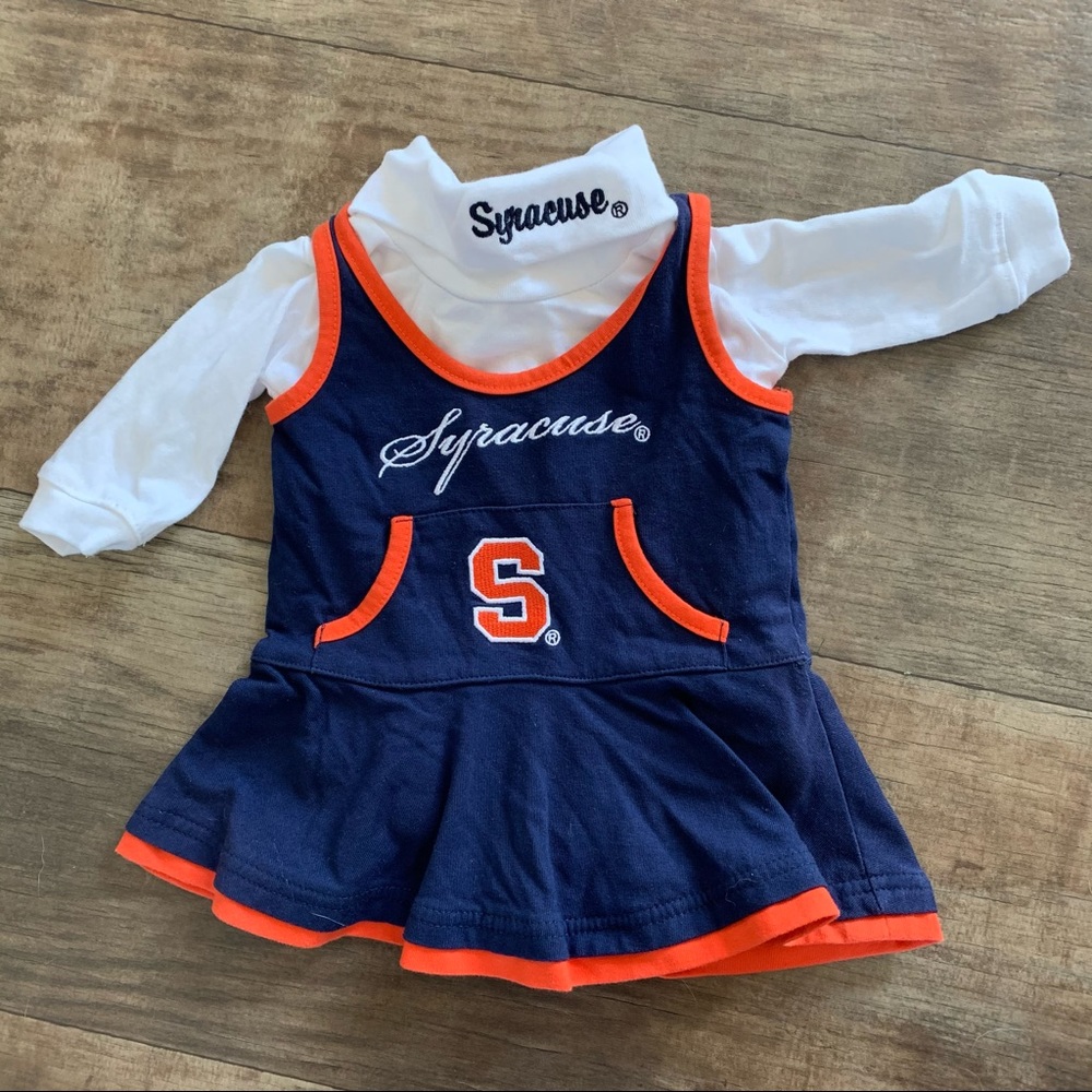 Syracuse cheer dress with turtleneck onesie undershirt